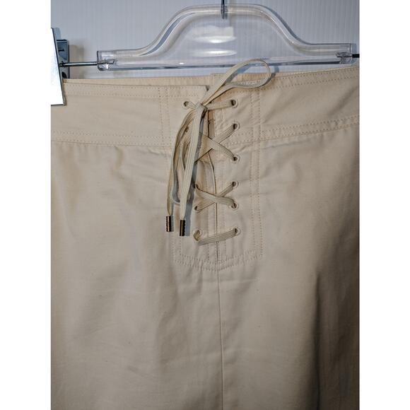 Vintage 80's Lauren Ralph Lauren Cream Sailor Button Front Panel Mini Skirt - Picture 5 of 9